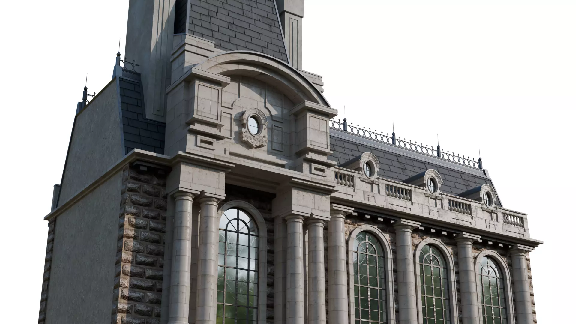 Classical European Building - House 27 3D model_6