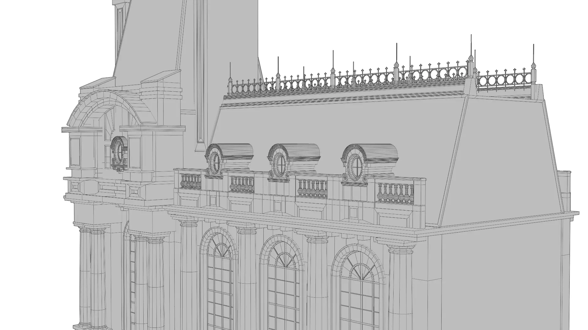 Classical European Building - House 27 3D model_13