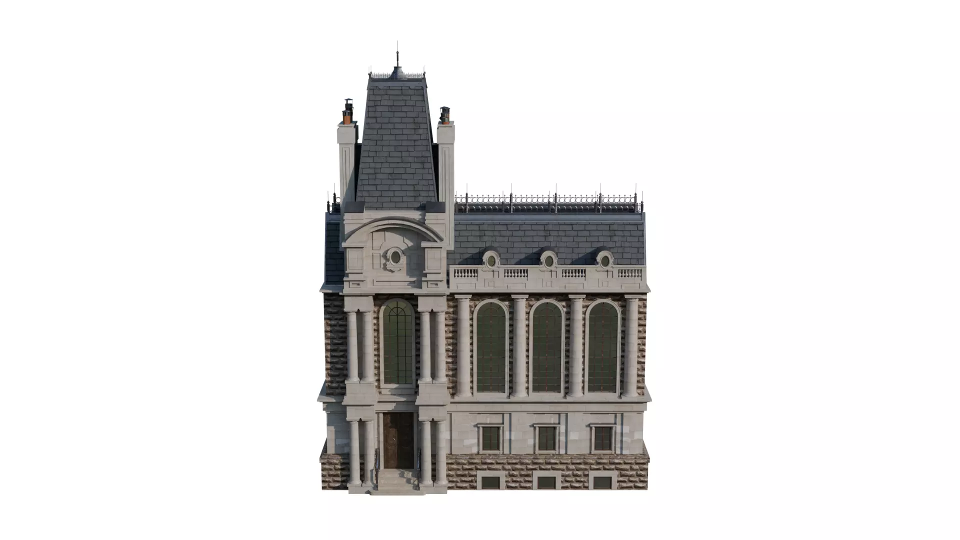 Classical European Building - House 27 3D model_3