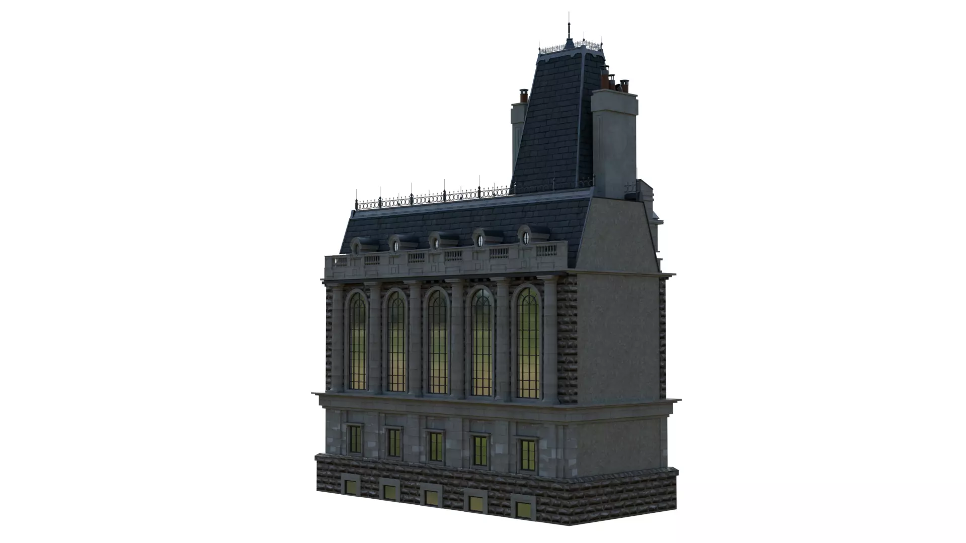 Classical European Building - House 27 3D model_5