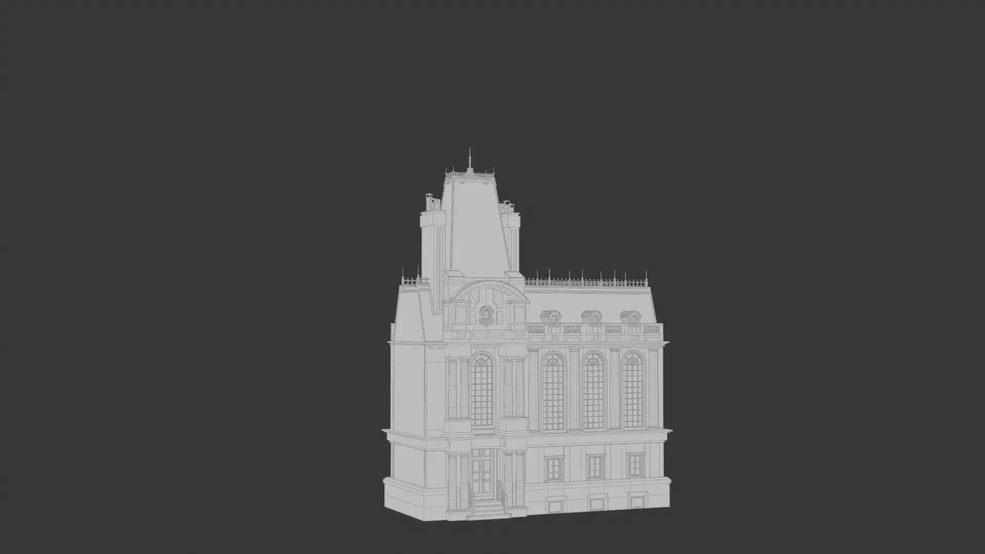Classical European Building - House 27 3D model_1