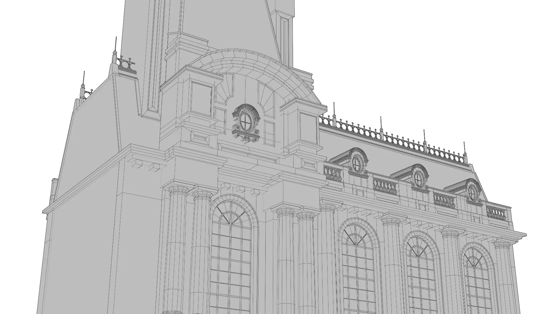 Classical European Building - House 27 3D model_12