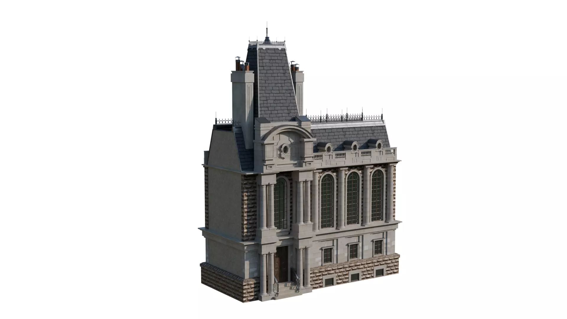 Classical European Building - House 27 3D model_2