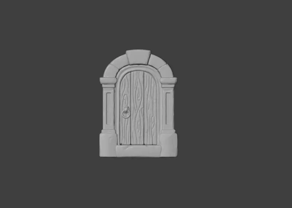 Wooden Archway Doorway Low-poly 3D model_20