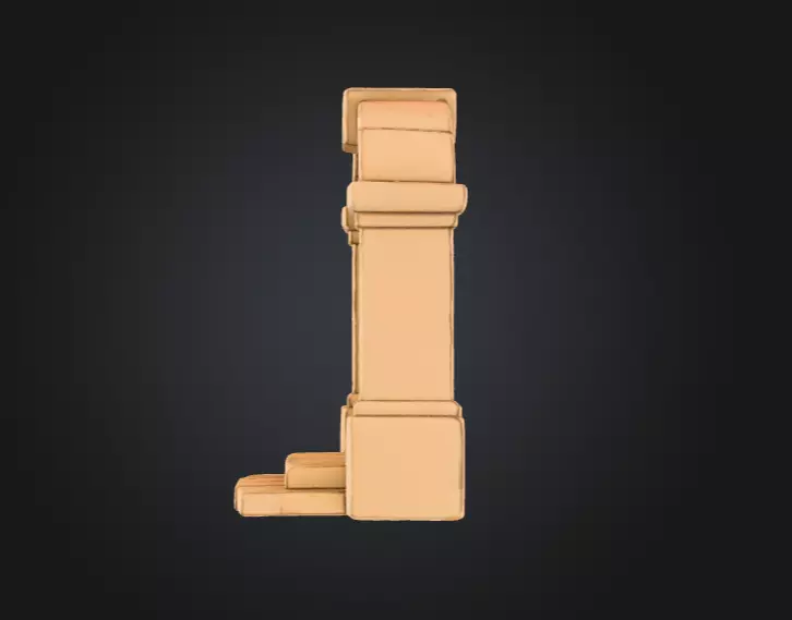 Wooden Archway Doorway Low-poly 3D model_7