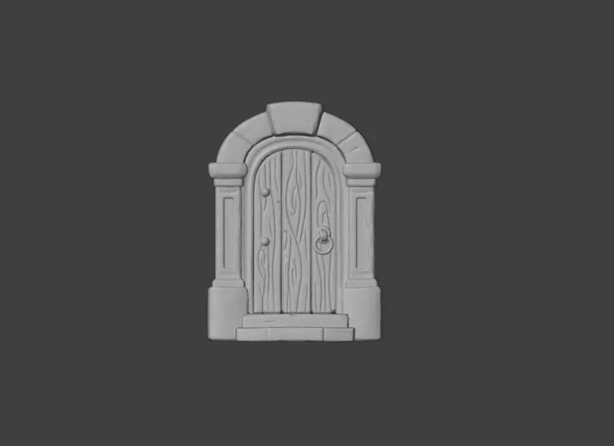 Wooden Archway Doorway Low-poly 3D model_18