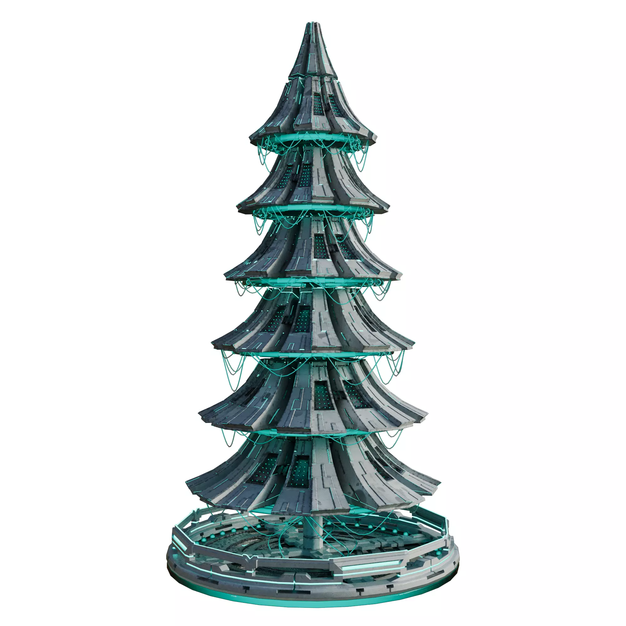 Christmas Tree Sci-Fi Futuristic 3D model_3