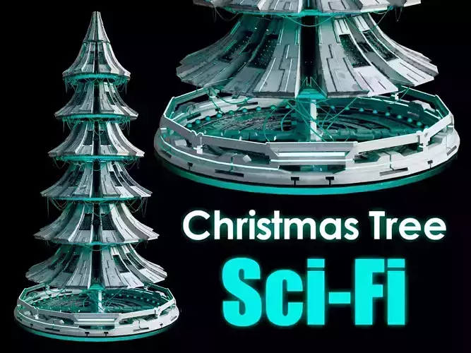 Christmas Tree Sci-Fi Futuristic 3D model Christmas Tree Sci-Fi Futuristic 3D model