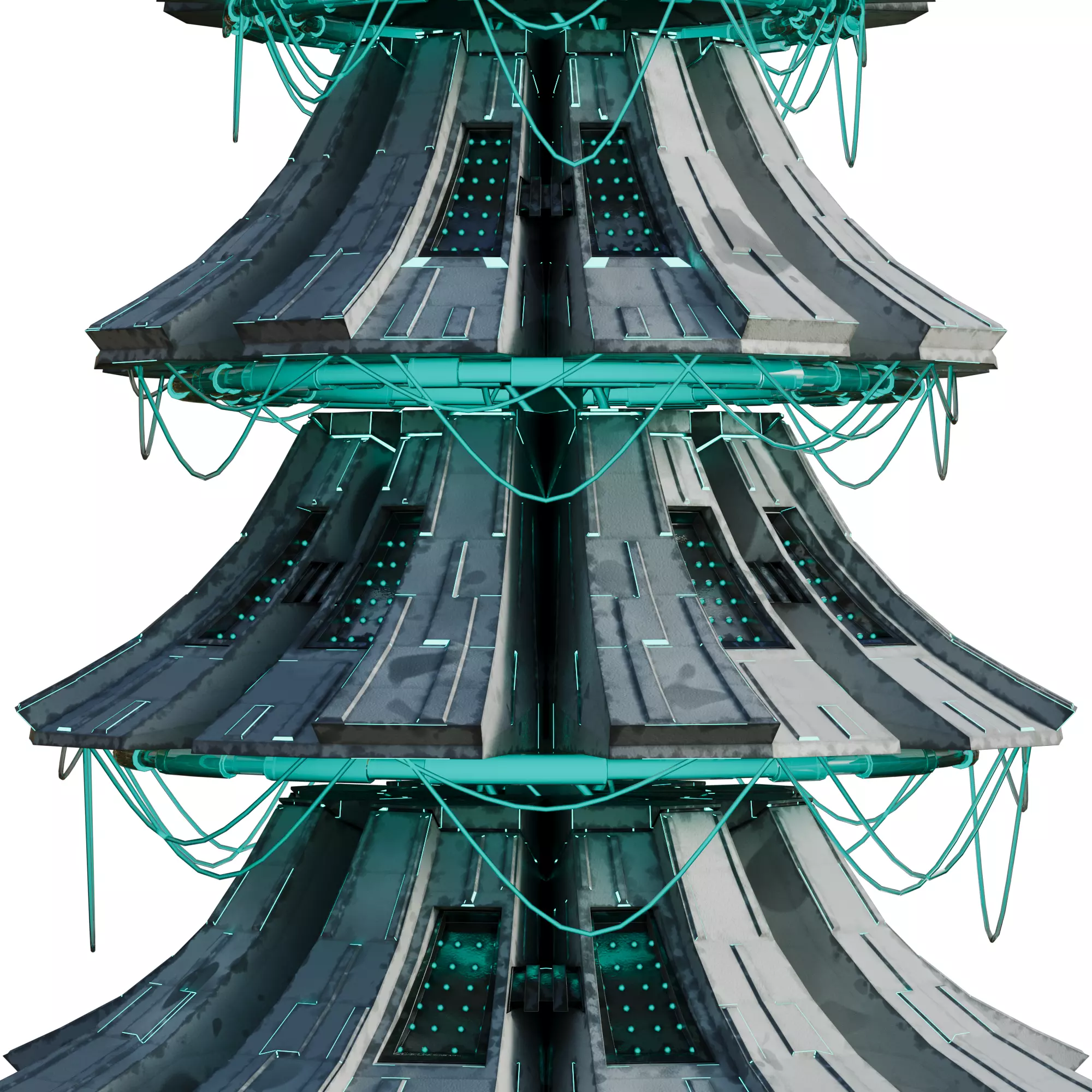 Christmas Tree Sci-Fi Futuristic 3D model_4