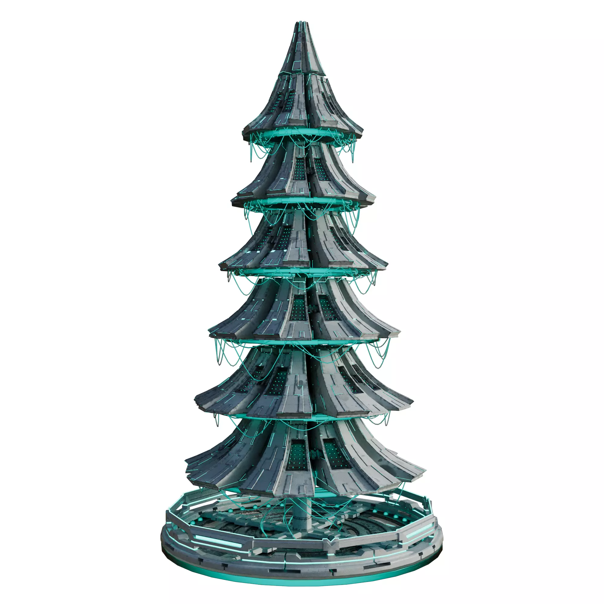 Christmas Tree Sci-Fi Futuristic 3D model_6
