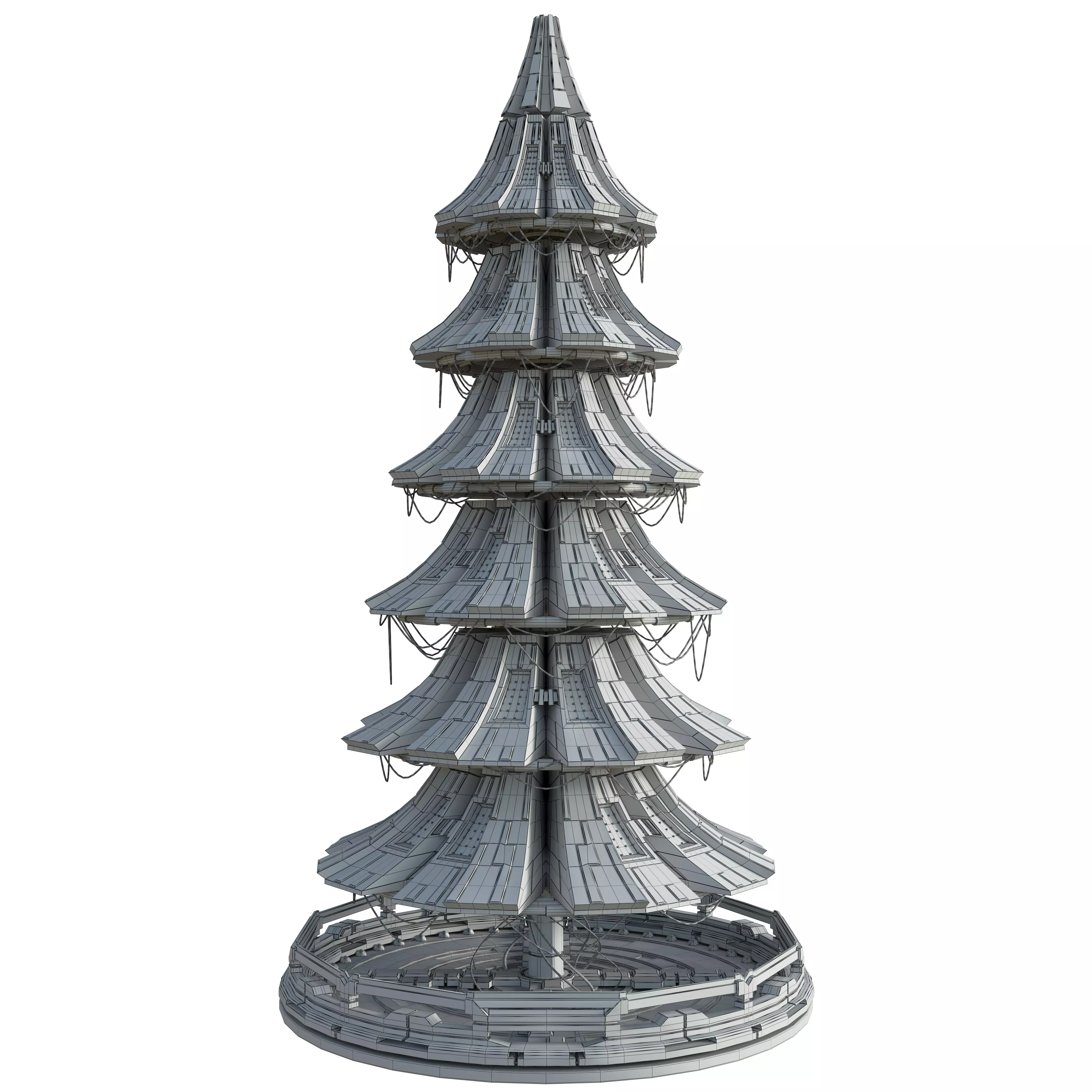 Christmas Tree Sci-Fi Futuristic 3D model_5