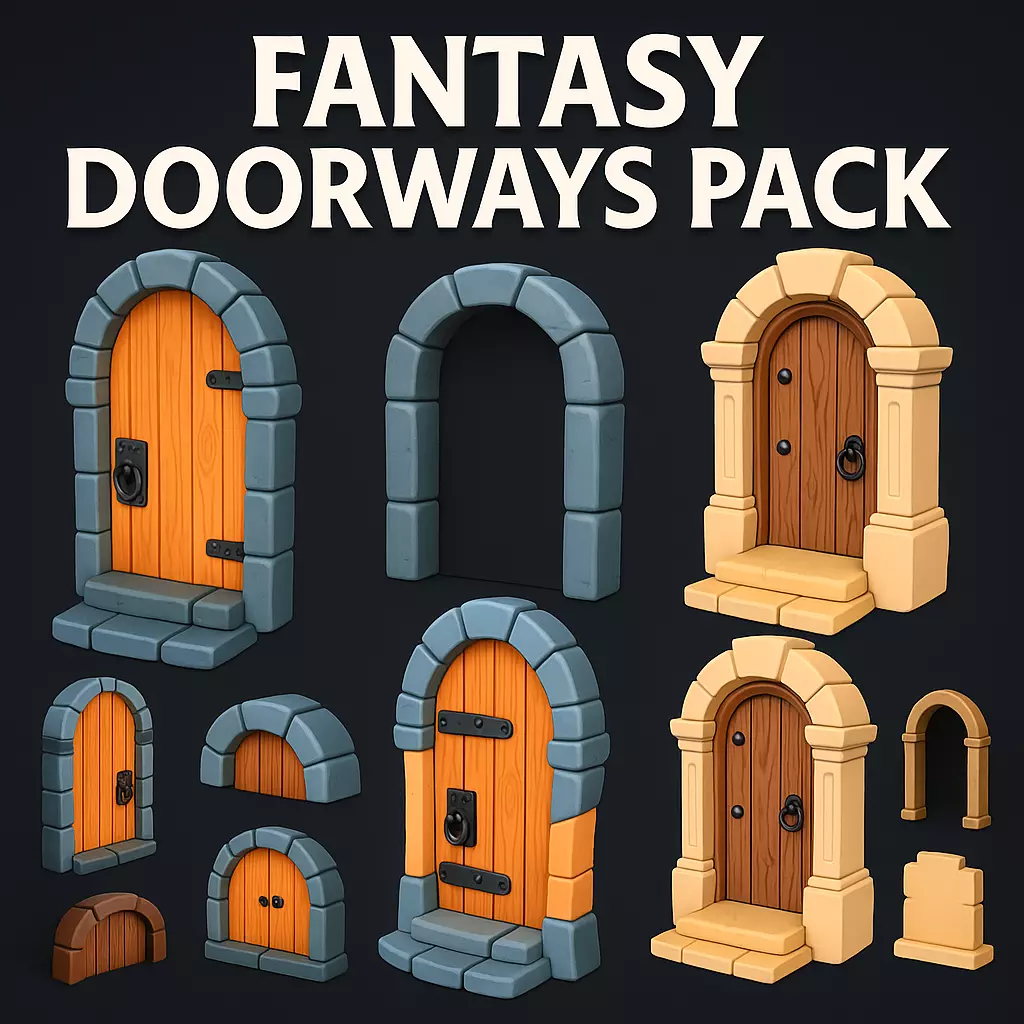 Fantasy Doorways Pack 3D Model Collection_0