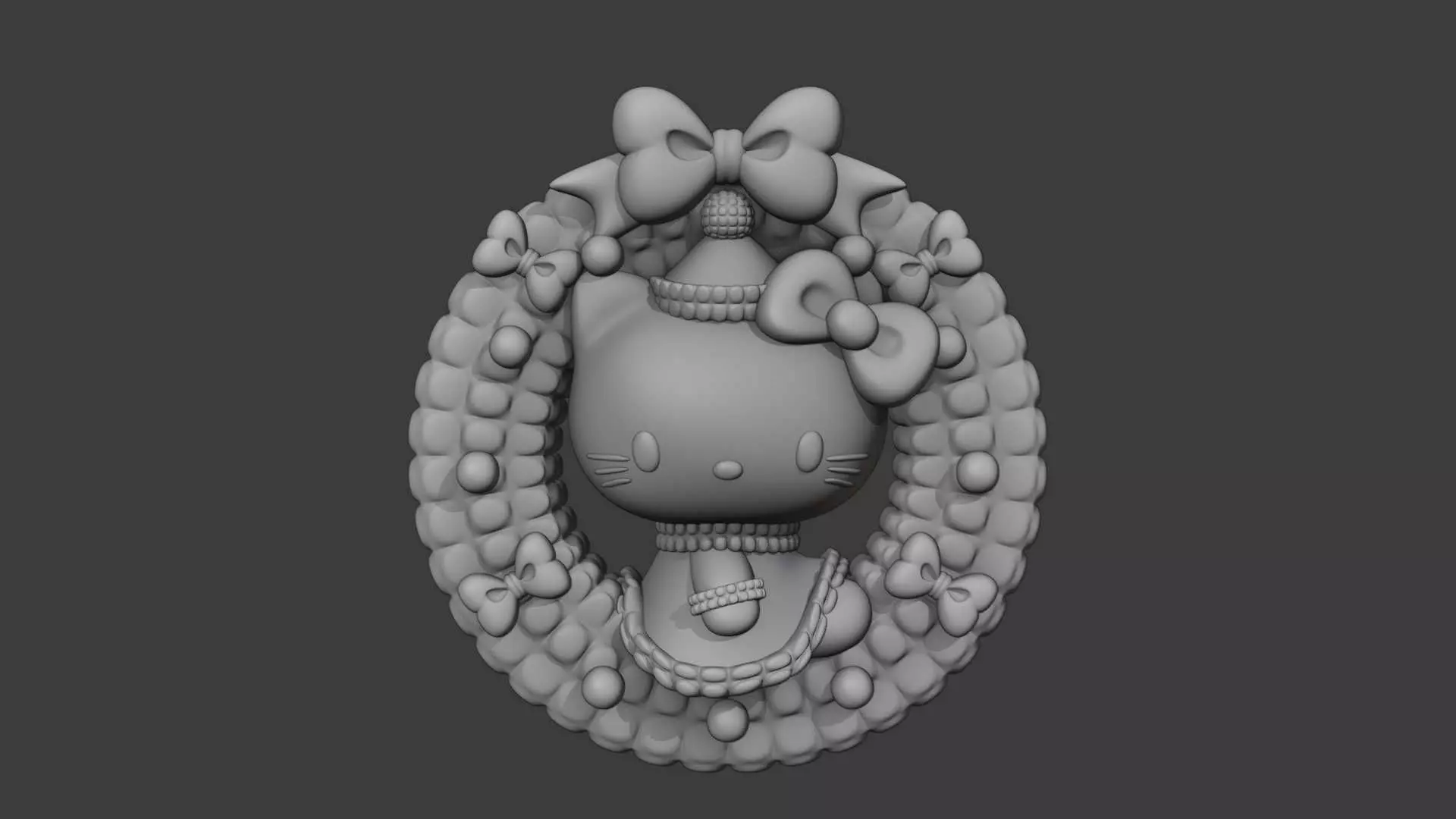 Christmas hello kitty sanrio figure 3D print model_1