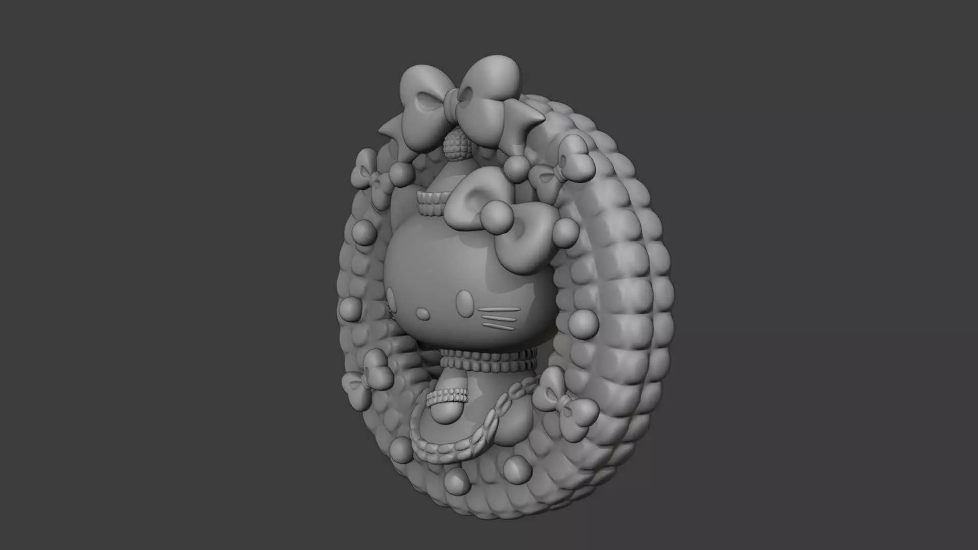 Christmas hello kitty sanrio figure 3D print model_8