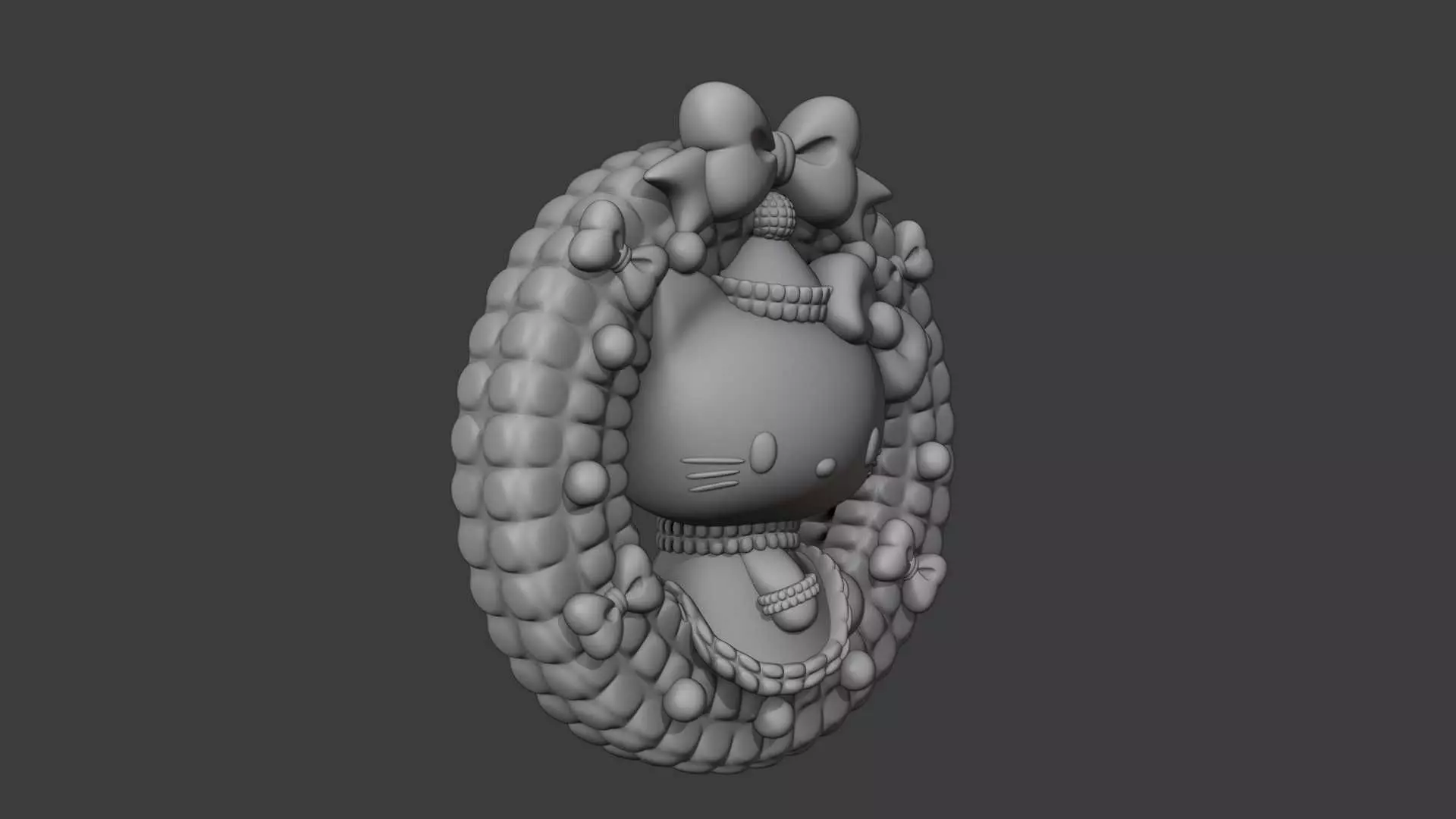 Christmas hello kitty sanrio figure 3D print model_2