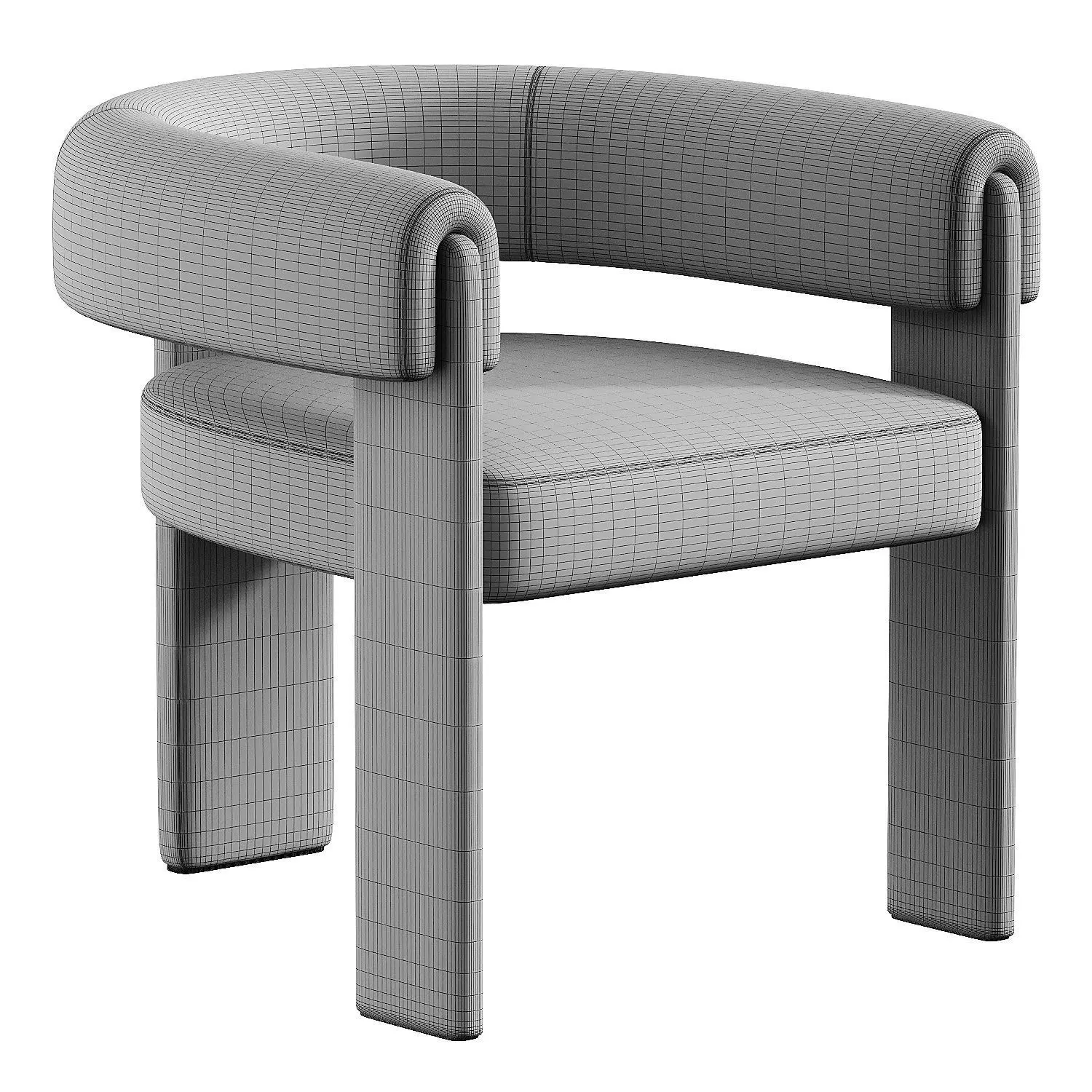armchair william 3D model_6