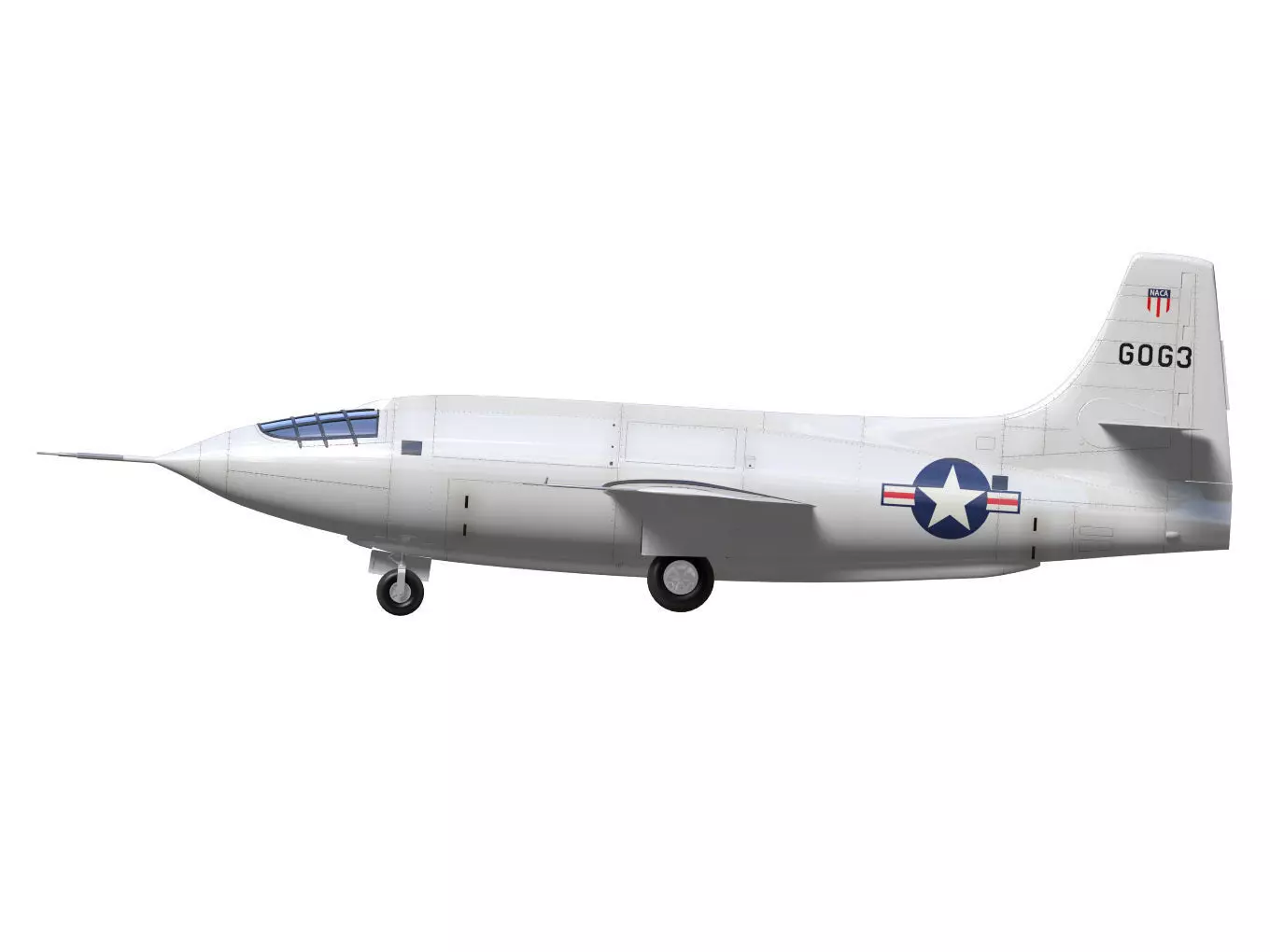 bell X-1 3D model_9