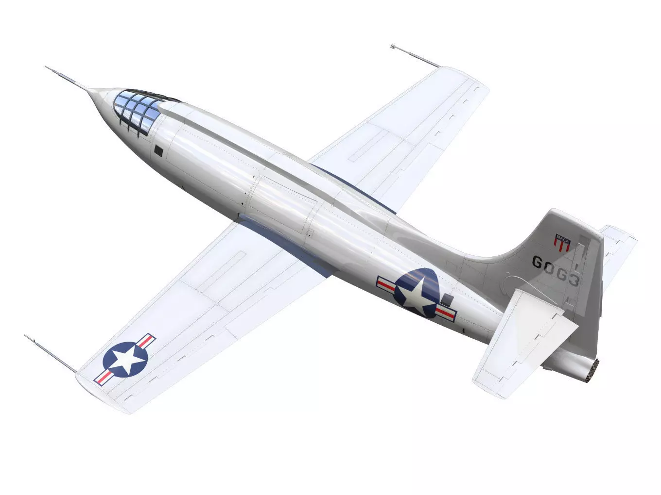 bell X-1 3D model_2