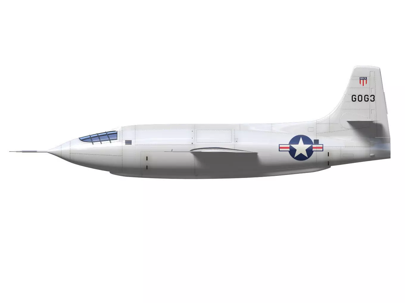 bell X-1 3D model_8