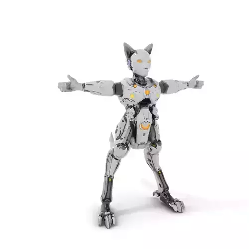 Futuristic Feline Robot model pack