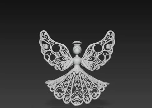 3D Flying Angel Christmas Decoration Model 3D print model_1