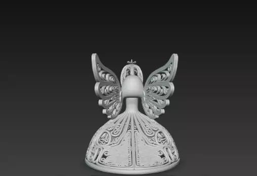 3D Flying Angel Holding Gift Christmas Model 3D print model_7