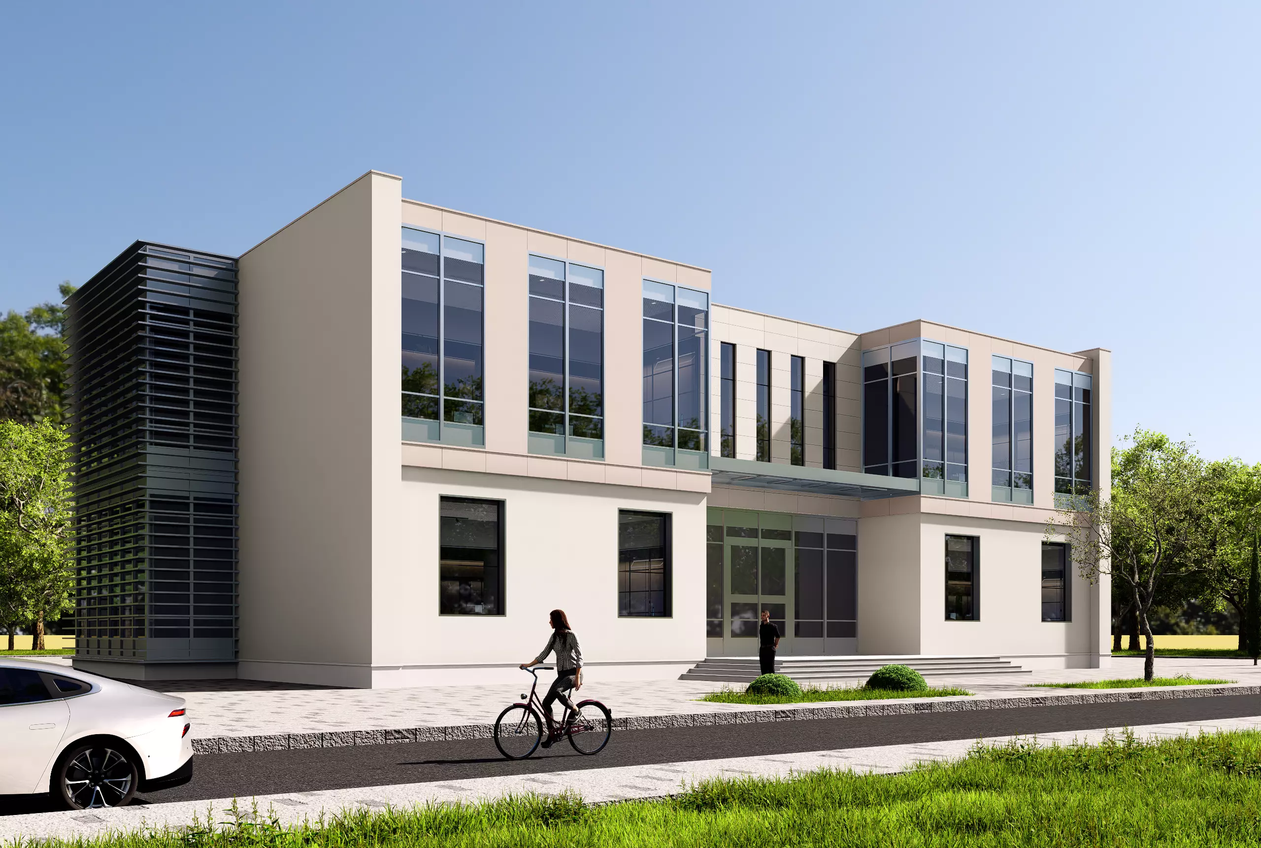 modern realistic building Low-poly 3D model_2