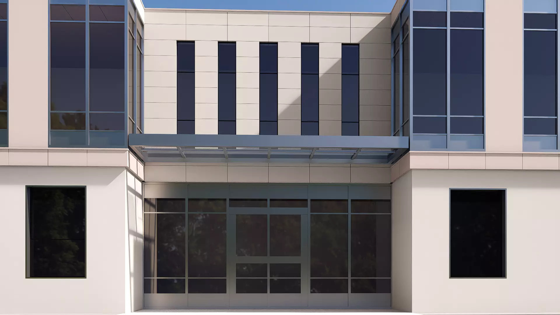 modern realistic building Low-poly 3D model_9