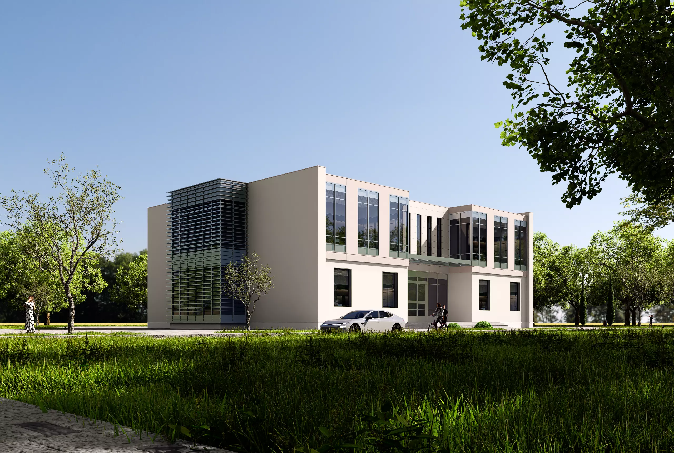 modern realistic building Low-poly 3D model_7