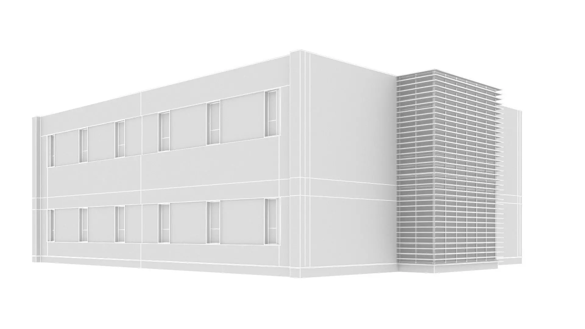 modern realistic building Low-poly 3D model_11