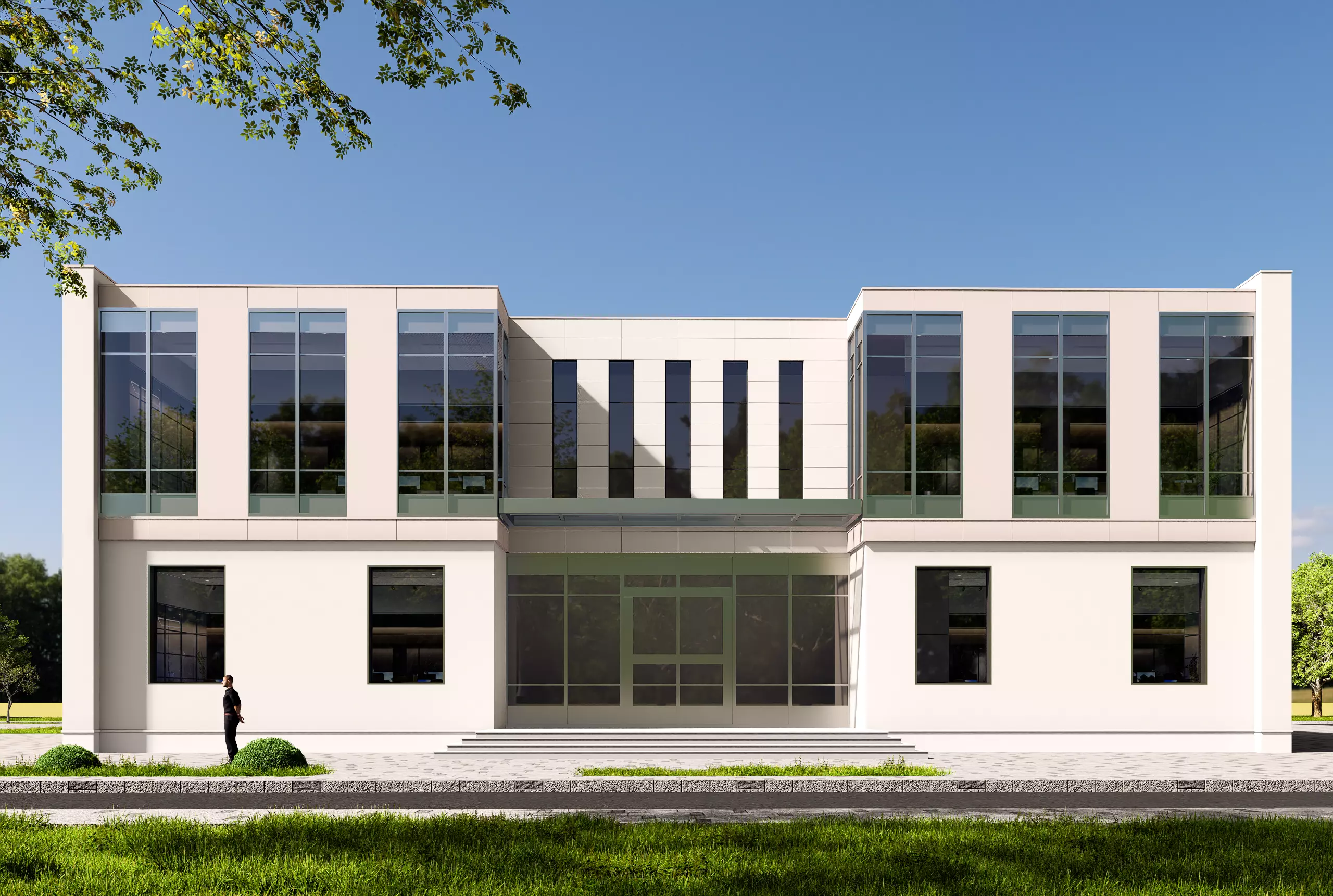 modern realistic building Low-poly 3D model_5