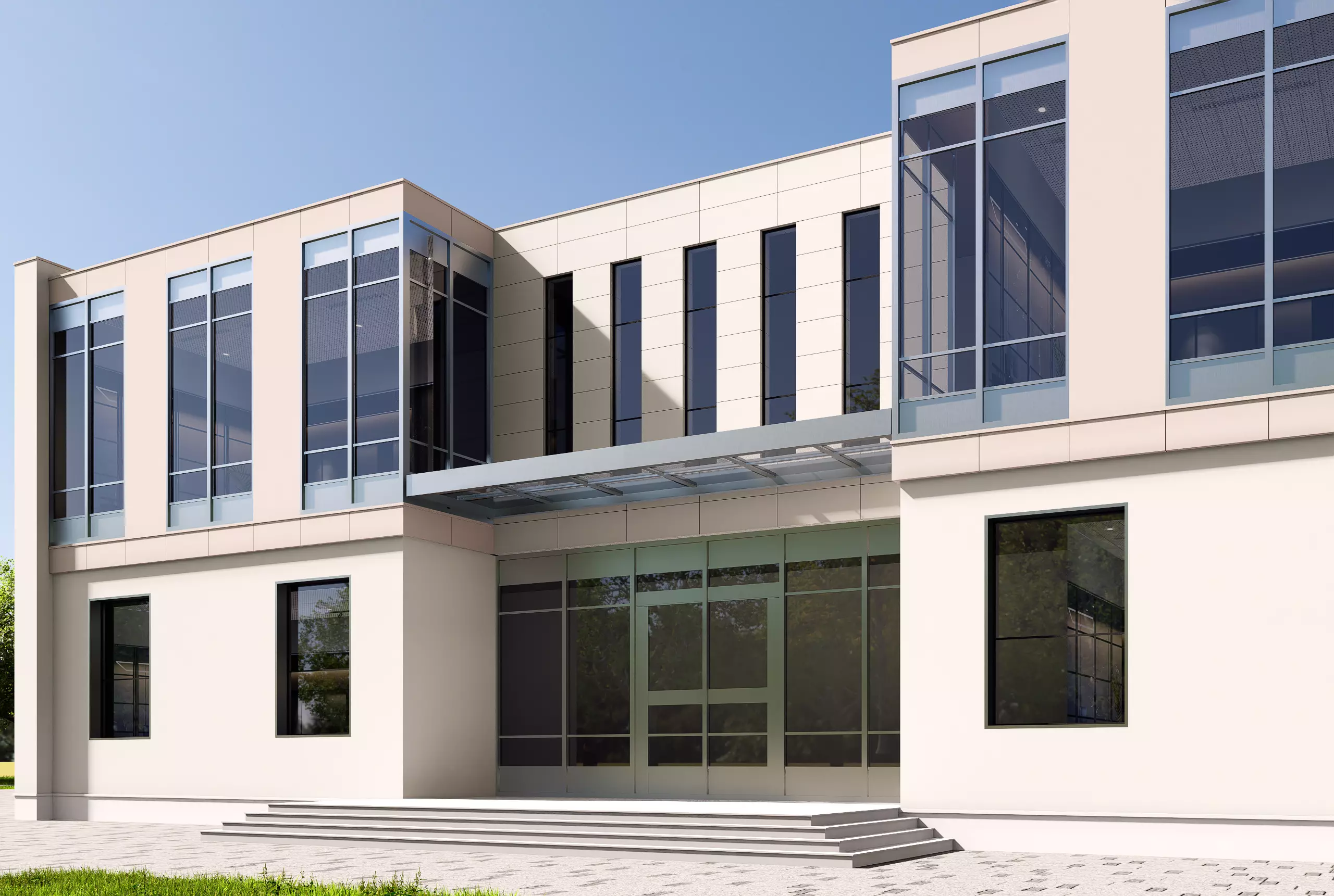 modern realistic building Low-poly 3D model_6