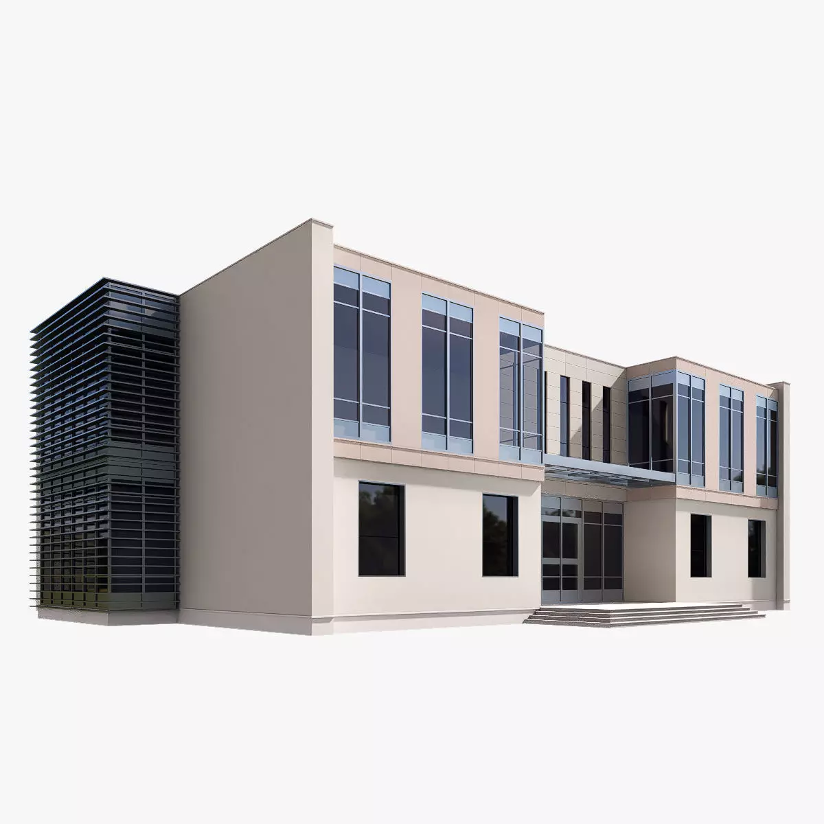 modern realistic building Low-poly 3D model_10