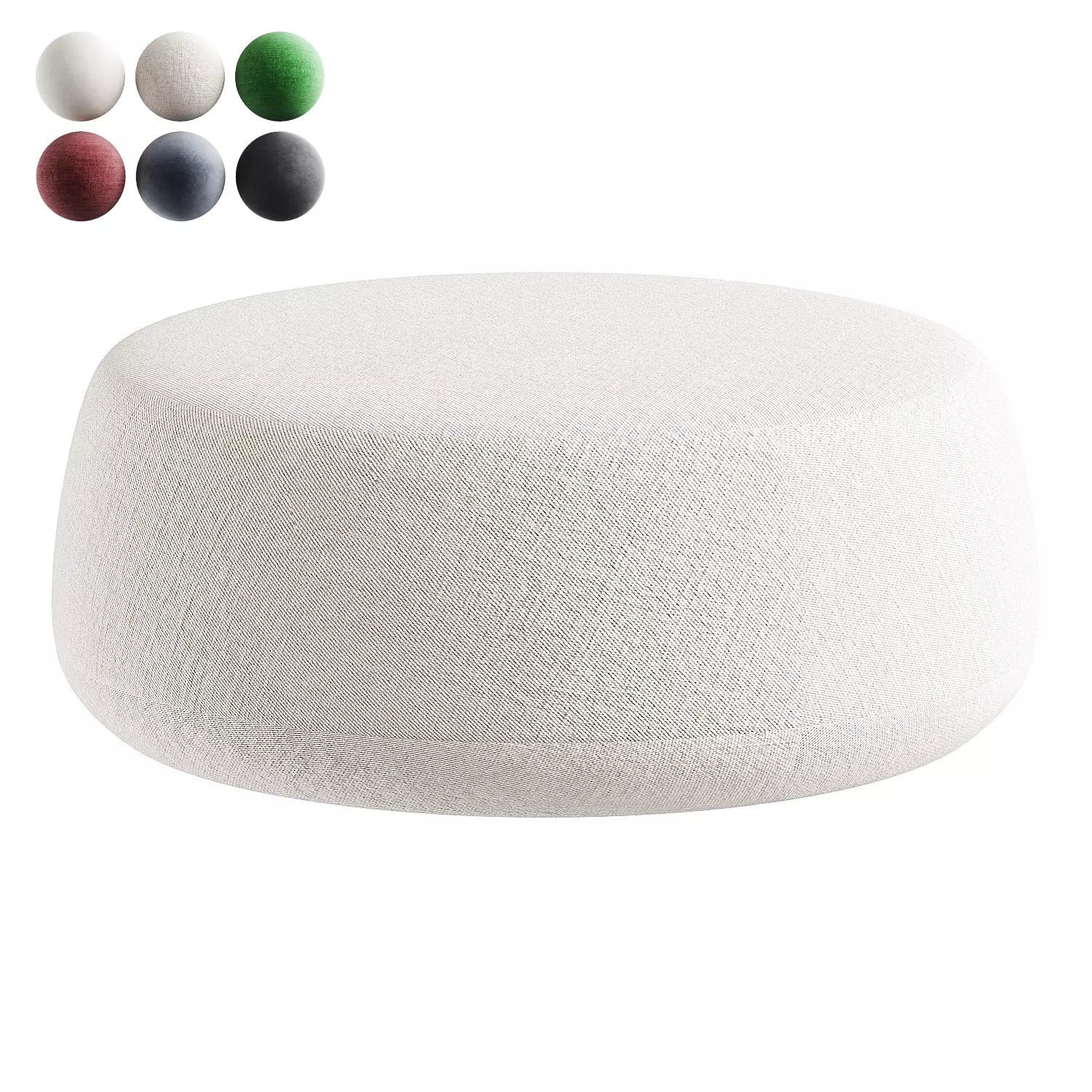pouf white 2 3D model_0