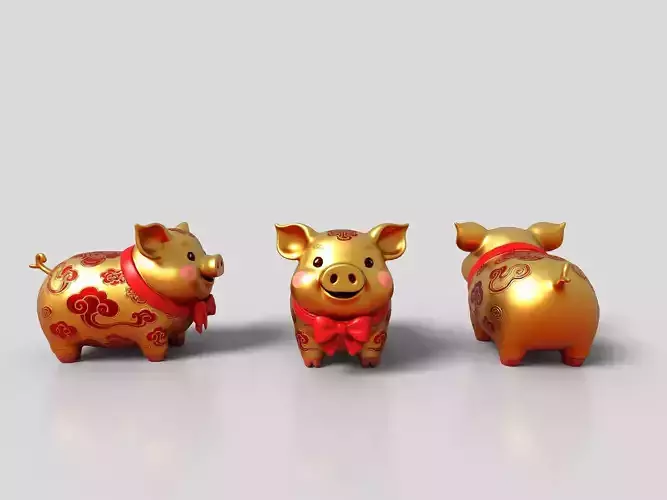 Gold jewelry pig