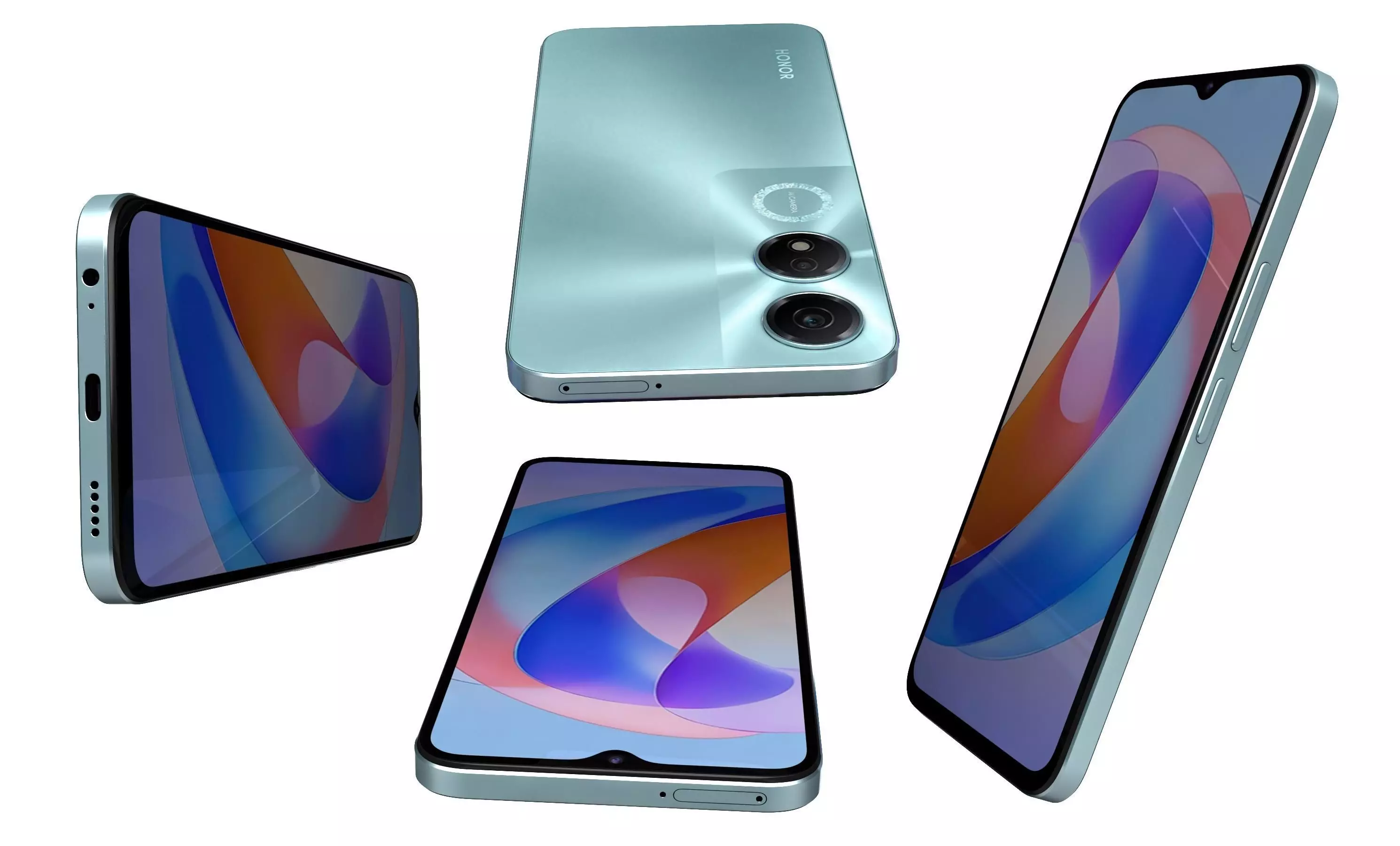 Honor Play 40 Green High Poly 3D model_11