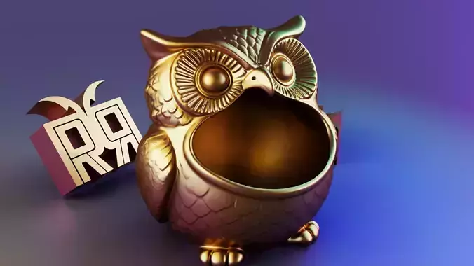 Owl Sculpture Desk Organizer Entryway Key Holder 3D print model