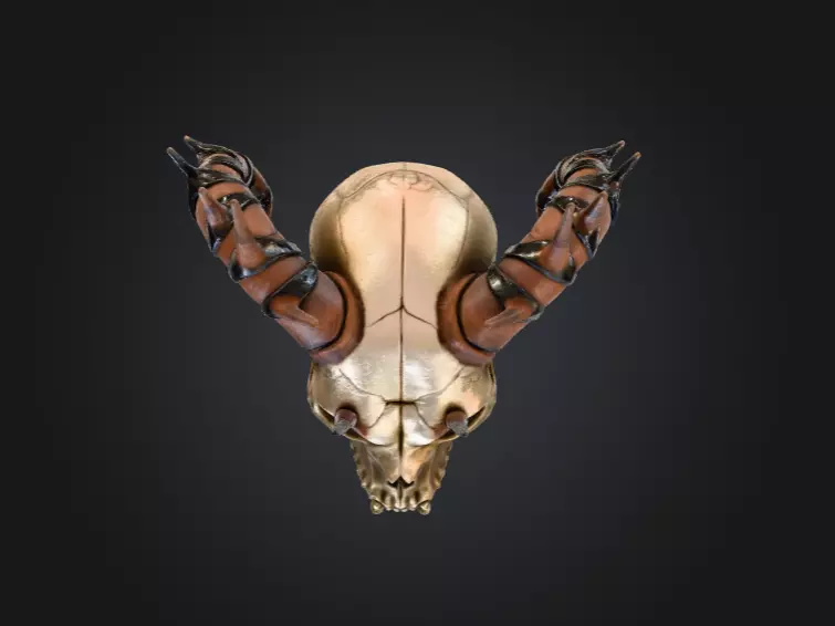 Infernal Horned Low-poly 3D model_15