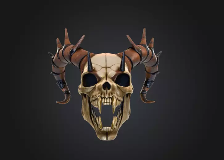 Infernal Horned Low-poly 3D model_1