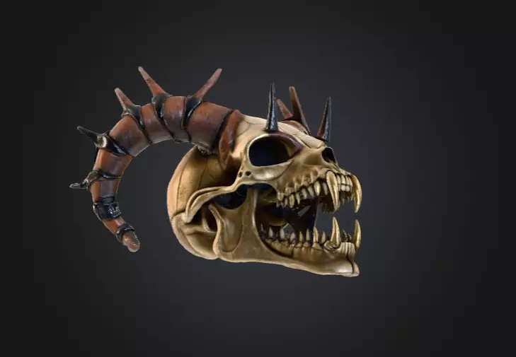 Infernal Horned Low-poly 3D model_13