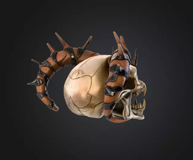 Infernal Horned Low-poly 3D model_4