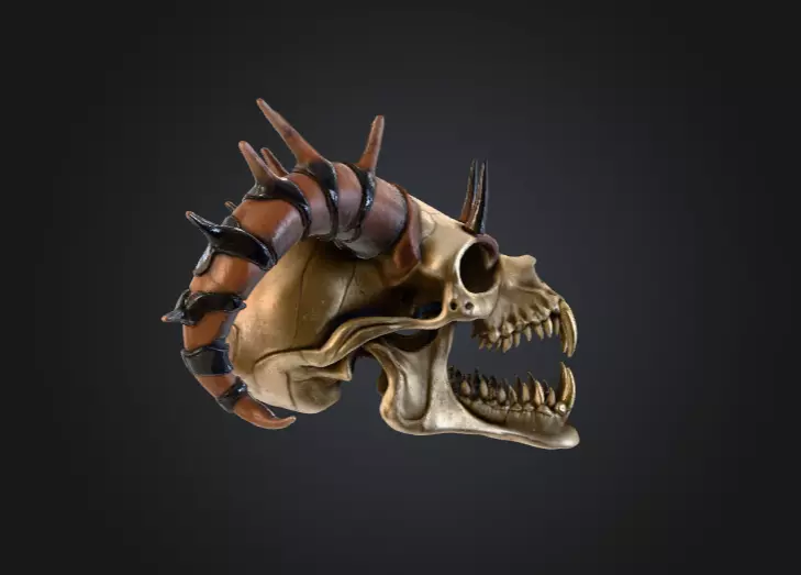 Infernal Horned Low-poly 3D model_3