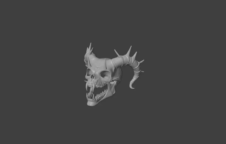 Infernal Horned Low-poly 3D model_17