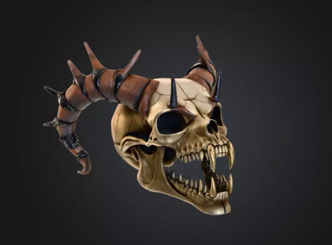 Infernal Horned Low-poly 3D model_2