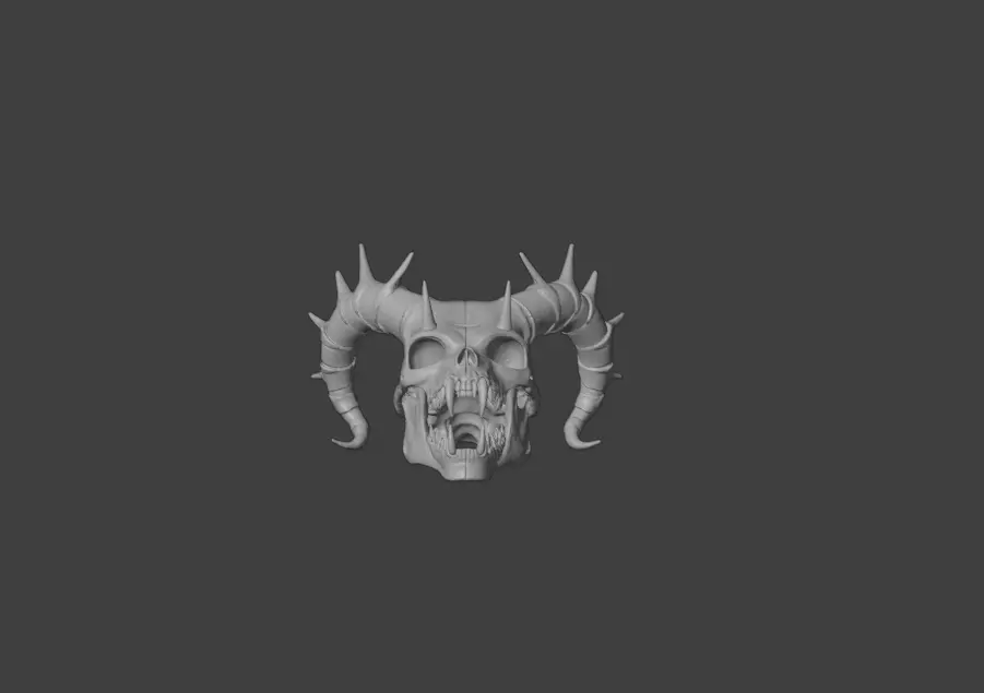 Infernal Horned Low-poly 3D model_18