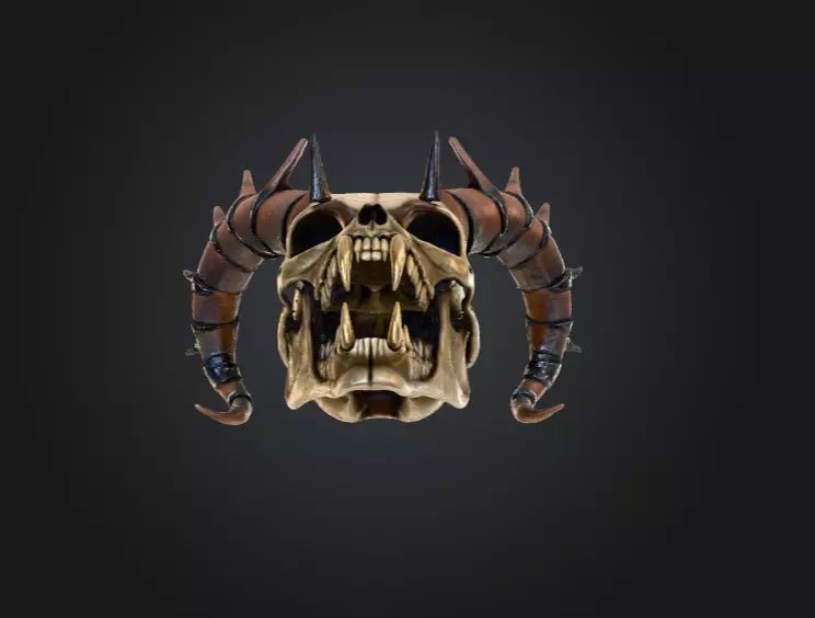 Infernal Horned Low-poly 3D model_12