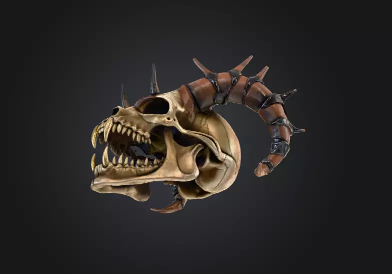 Infernal Horned Low-poly 3D model_14