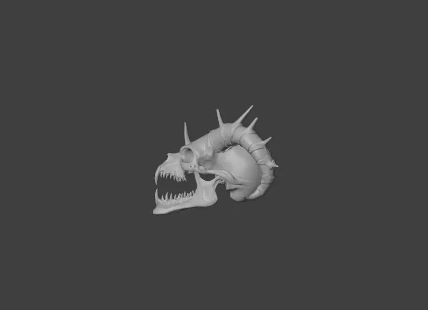Infernal Horned Low-poly 3D model_21