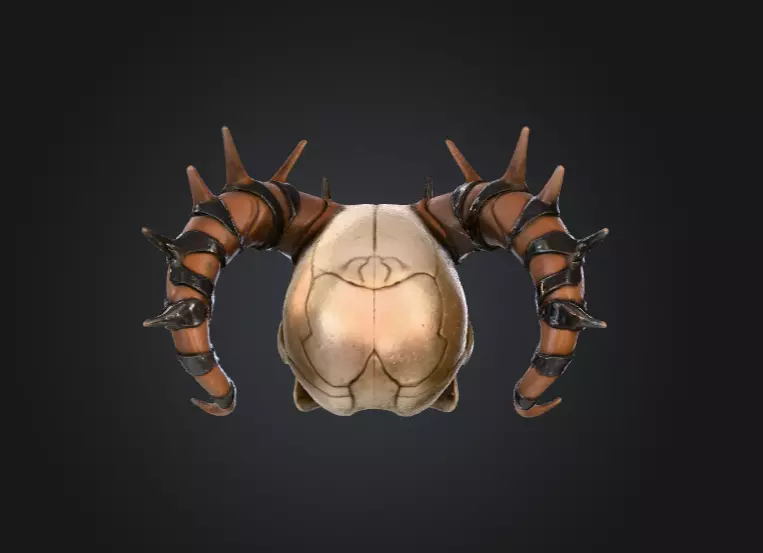 Infernal Horned Low-poly 3D model_5