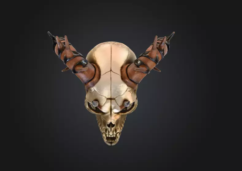 Infernal Horned Low-poly 3D model_9